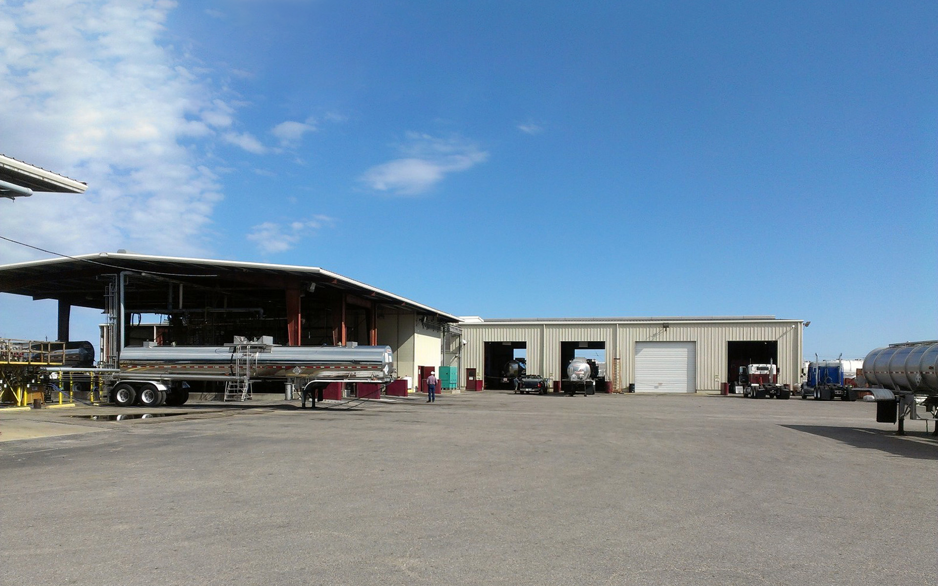 A typical Trimac terminal includes fueling, tank car cleaning, and facilities ranging from maintenance to storage tank farms.